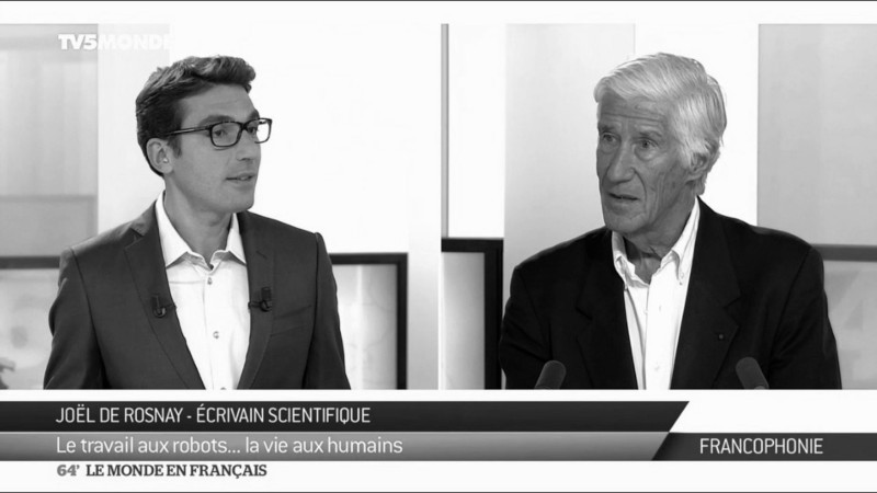 Intervention de Joël DE ROSNAY pour TV5-Monde ©TV5-Monde