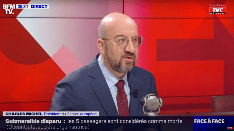 Intervention de Charles MICHEL à une interview sur un plateau TV