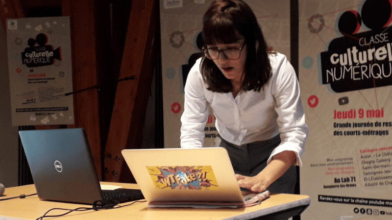 Aude FAVRE lors d'un atelier de sensibilisation